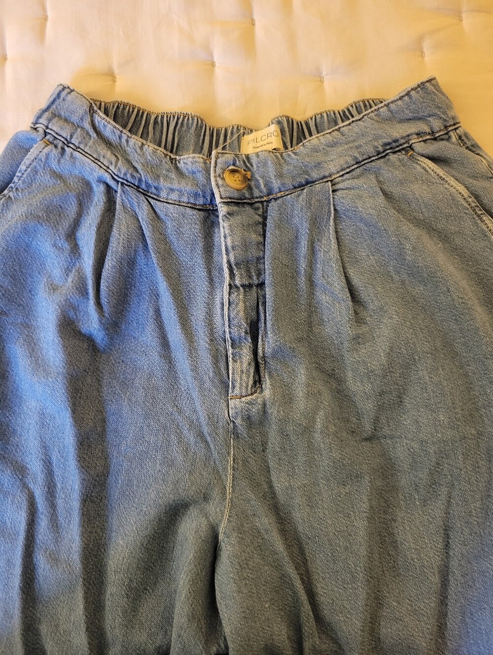 Pilcro Light Wash Wide-Leg Denim Culottes - Picture 3 of 5